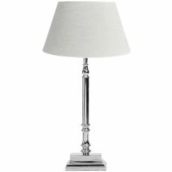 Côté Table Lampe chic chrome blanc 33x20x58cm Couleur Chrome