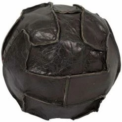 Côté Table Ballon de foot cuir noir 21x21cm Couleur Brun