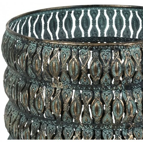 Côté Table Set de 2 photophores fer 21x13cm Couleur Bleu clair 2 Côté Table Set de 2 photophores fer 21x13cm Couleur Bleu clair – Image 2