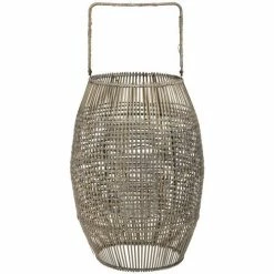 Côté Table Grand lanterne ovale bambou 34x67cm Couleur Bois clair