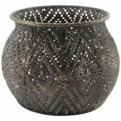 Côté Table Photophore Baladi fer gris 11x9cm Couleur Gris et doré