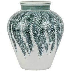 Côté Table Vase porcelaine vert Palmier 23x27cm Couleur Vert