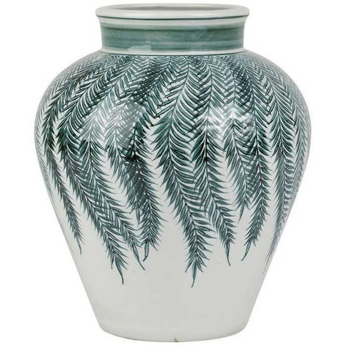 Côté Table Vase porcelaine vert Palmier 23x27cm Couleur Vert 1 Côté Table Vase porcelaine vert Palmier 23x27cm Couleur Vert