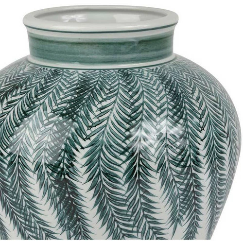 Côté Table Vase porcelaine vert Palmier 23x27cm Couleur Vert 3 Côté Table Vase porcelaine vert Palmier 23x27cm Couleur Vert – Image 3