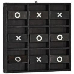 Côté Table Jeu de Morpion 40x40x6cm Couleur Noir