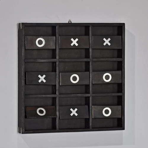 Côté Table Jeu de Morpion 40x40x6cm Couleur Noir 2 Côté Table Jeu de Morpion 40x40x6cm Couleur Noir – Image 2