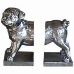 Côté Table Serre livres chien chromé 22x13x20cm Couleur Chrome