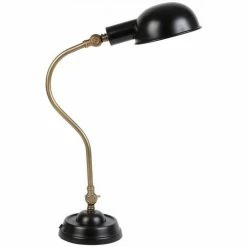 Côté Table Lampe Bureau noire dorée 19x54cm Couleur Noir