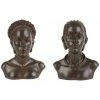 Côté Table Set 2 bustes ethniques résine 20x15x25cm Couleur Marron