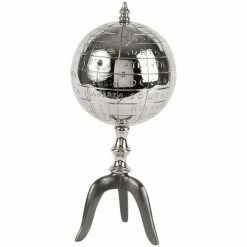 Côté Table Mappemonde déco argentée 13x29cm Couleur Argenté