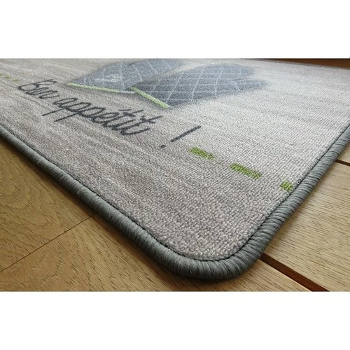 Casâme Tapis de cuisine motif bon appétit Couleur Gris 2 Casâme Tapis de cuisine motif bon appétit Couleur Gris – Image 2