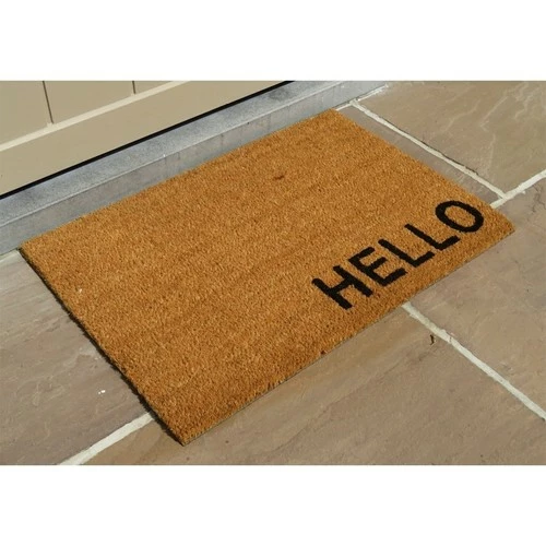 Casâme Paillasson avec motif Hello Couleur Marron 2 Casâme Paillasson avec motif Hello Couleur Marron – Image 2