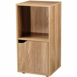 Casâme Table de chevet 2 cases décor bois 1 porte Couleur Marron -Côté Table Soldes Boutique 22315444 500 C