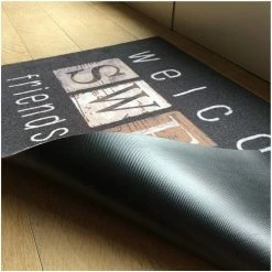Casâme Tapis d'entrée motif Welcome Sweet Friends 50x80cm Couleur Gris -Côté Table Soldes Boutique 22336854 500 C
