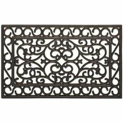 Casâme Paillasson d'extérieur rectangulaire en caoutchouc Couleur Noir