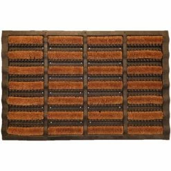 Casâme Paillasson en coco motif rectangle Couleur Marron