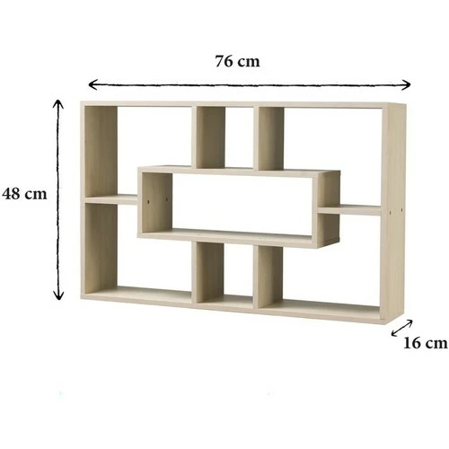 Casâme Étagère Murale Flottante 7 Niches Décor Bois - L76 x H48cm Couleur Autres 3 Casâme Étagère Murale Flottante 7 Niches Décor Bois - L76 x H48cm Couleur Autres – Image 3