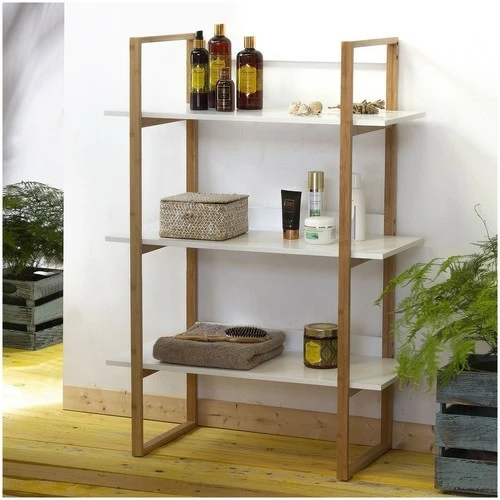 Casâme Etagère bambou 3 niveaux - Blanche Couleur Blanc 2 Casâme Etagère bambou 3 niveaux - Blanche Couleur Blanc – Image 2