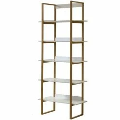 Casâme Etagère bambou 5 niveaux Couleur Blanc