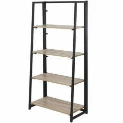 Casâme Étagère pliable 4 niveaux style industriel Couleur Noir
