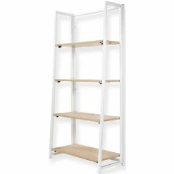 Casâme Étagère pliable 4 niveaux style industriel Couleur Blanc