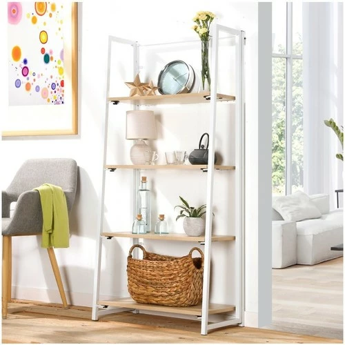 Casâme Étagère pliable 4 niveaux style industriel Couleur Blanc 2 Casâme Étagère pliable 4 niveaux style industriel Couleur Blanc – Image 2