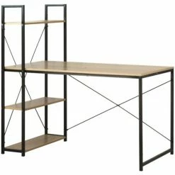 Casâme Bureau L120cm avec 4 étagères style industriel Couleur Autres