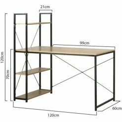 Casâme Bureau L120cm avec 4 étagères style industriel Couleur Autres -Côté Table Soldes Boutique 22763227 500 C