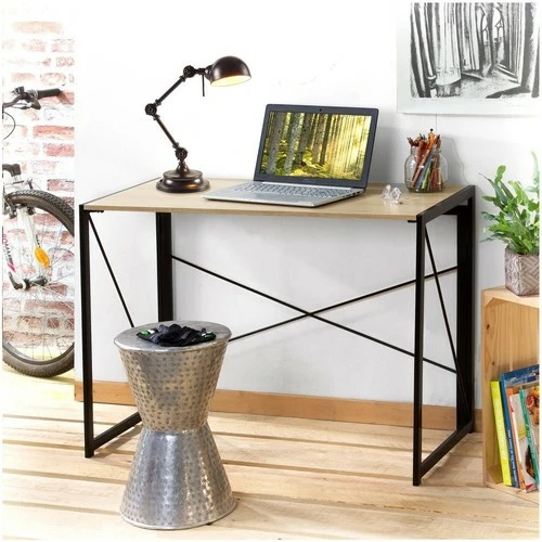 Casâme Bureau pliable style industriel - Longueur 100 cm Couleur Autres 2 Casâme Bureau pliable style industriel - Longueur 100 cm Couleur Autres – Image 2