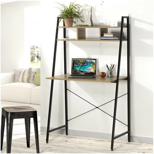 Casâme Bureau L84cm avec 2 étagères de rangement Couleur Autres 2 Casâme Bureau L84cm avec 2 étagères de rangement Couleur Autres – Image 2