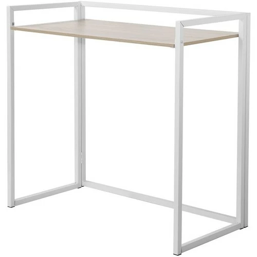 Casâme Bureau pliable L86 cm métal blanc et décor chêne Couleur Blanc 1 Casâme Bureau pliable L86 cm métal blanc et décor chêne Couleur Blanc