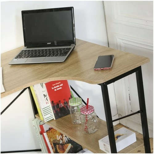 Casâme Bureau industriel avec retour en angle et 2 étagères - L120 cm Couleur Autres 3 Casâme Bureau industriel avec retour en angle et 2 étagères - L120 cm Couleur Autres – Image 3