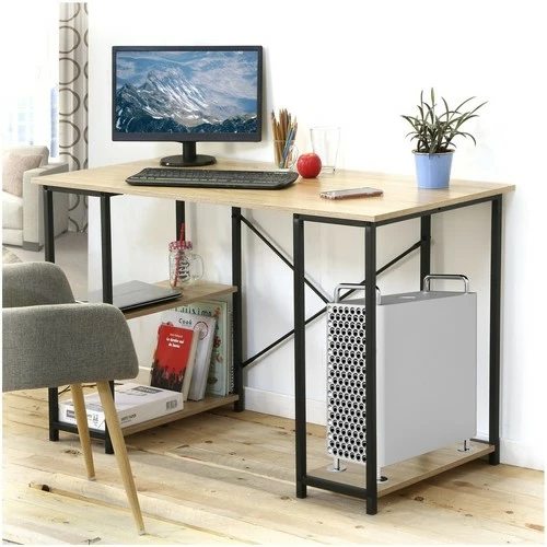 Casâme Bureau industriel avec 3 étagères sous plateau - L120 cm Couleur Autres 2 Casâme Bureau industriel avec 3 étagères sous plateau - L120 cm Couleur Autres – Image 2