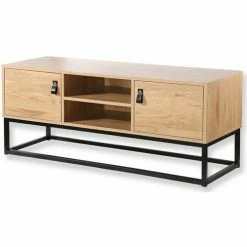 Casâme Meuble TV décor chêne 2 portes et niche Centrale - L120 cm Couleur Autres 5 Casâme Meuble TV décor chêne 2 portes et niche Centrale - L120 cm Couleur Autres -Côté Table Soldes Boutique 22763256 500 C