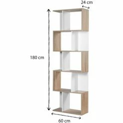 Casâme Bibliothèque Multi-cases H180 cm - Décor Bois et Blanc Couleur Autres 5 Casâme Bibliothèque Multi-cases H180 cm - Décor Bois et Blanc Couleur Autres -Côté Table Soldes Boutique 22763257 500 C