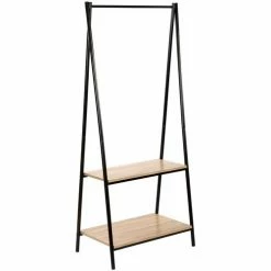 Casâme Portant 2 étagères style industriel Couleur Noir