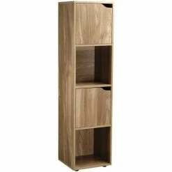 Casâme Meuble 4 cases décor bois 2 portes Couleur Marron