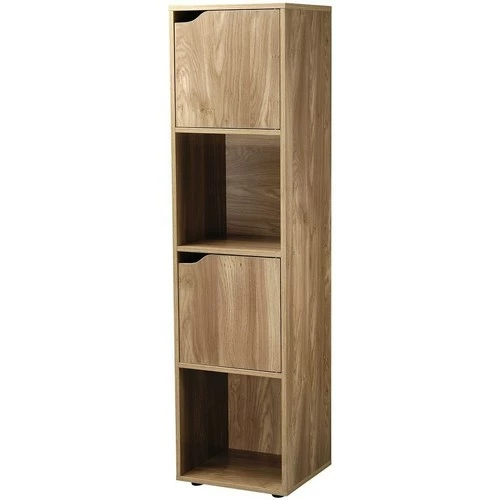 Casâme Meuble 4 cases décor bois 2 portes Couleur Marron 3 Casâme Meuble 4 cases décor bois 2 portes Couleur Marron – Image 3