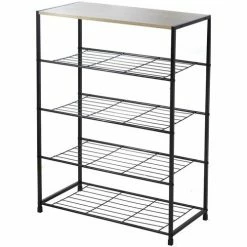 Casâme Etagère à chaussures 5 niveaux en métal noir Couleur Autres