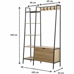 Casâme Penderie 5 Étagères avec coffre à chaussures et patères Couleur Autres 5 Casâme Penderie 5 Étagères avec coffre à chaussures et patères Couleur Autres -Côté Table Soldes Boutique 22791840 500 C