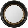 Côté Table Miroir rond noir doré Auréole 33cm Couleur Noir et doré