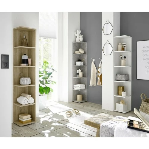 Casâme Etagère d'Angle 5 niveaux H142 cm Couleur Blanc 2 Casâme Etagère d'Angle 5 niveaux H142 cm Couleur Blanc – Image 2