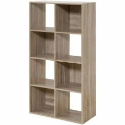 Casâme Bibliothèque 8 cases décor chêne - H124.2 cm Couleur Autres