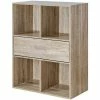 Casâme Meuble 4 cases décor chêne avec grand tiroir Couleur Autres