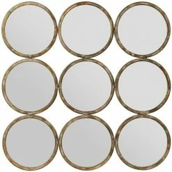 Côté Table Miroir art déco doré 71x71 cm Couleur Doré